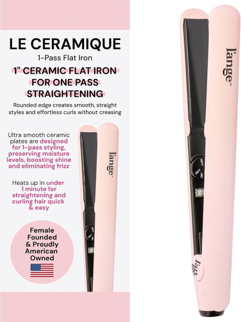 Ceramic Flat Iron Hair Straightener | Fast Heating, Moisture Lock, Shine